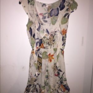 Leaf and flower print romper
